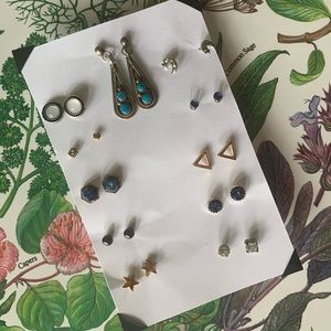 Turquoise, Silver, Gold and Blue Earring Bundle